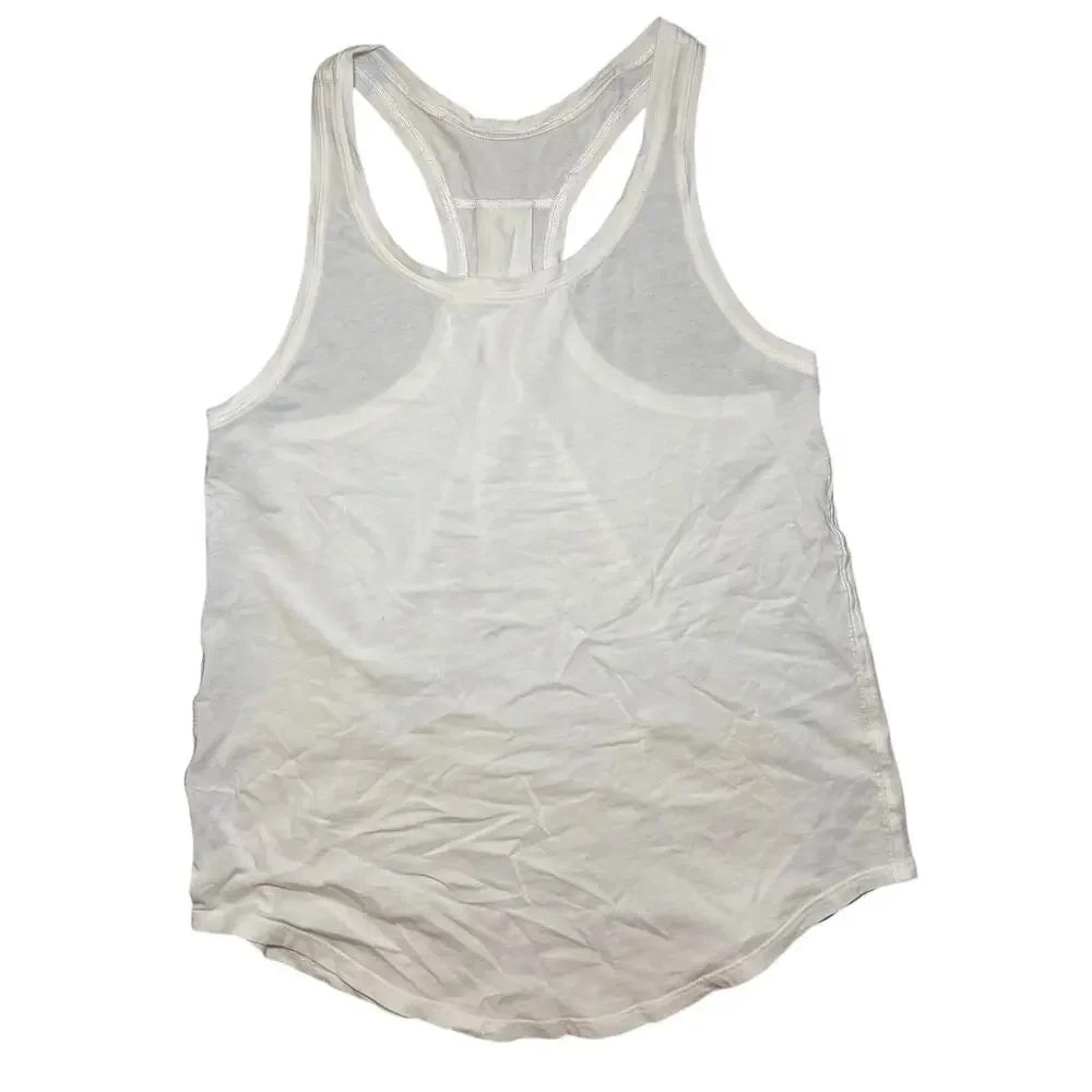 Lululemon White Jersey Racerback Tank Top Size Medium
